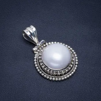 

Natural River Pearl Handmade Unique 925 Sterling Silver Pendant 1.5" B3222