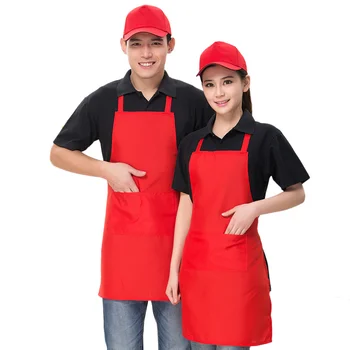 

2020 New Fashion Adjustable Work Apron Cooking Kitchen Apron Women Man Unisex Waiter Cafe Bib Wear