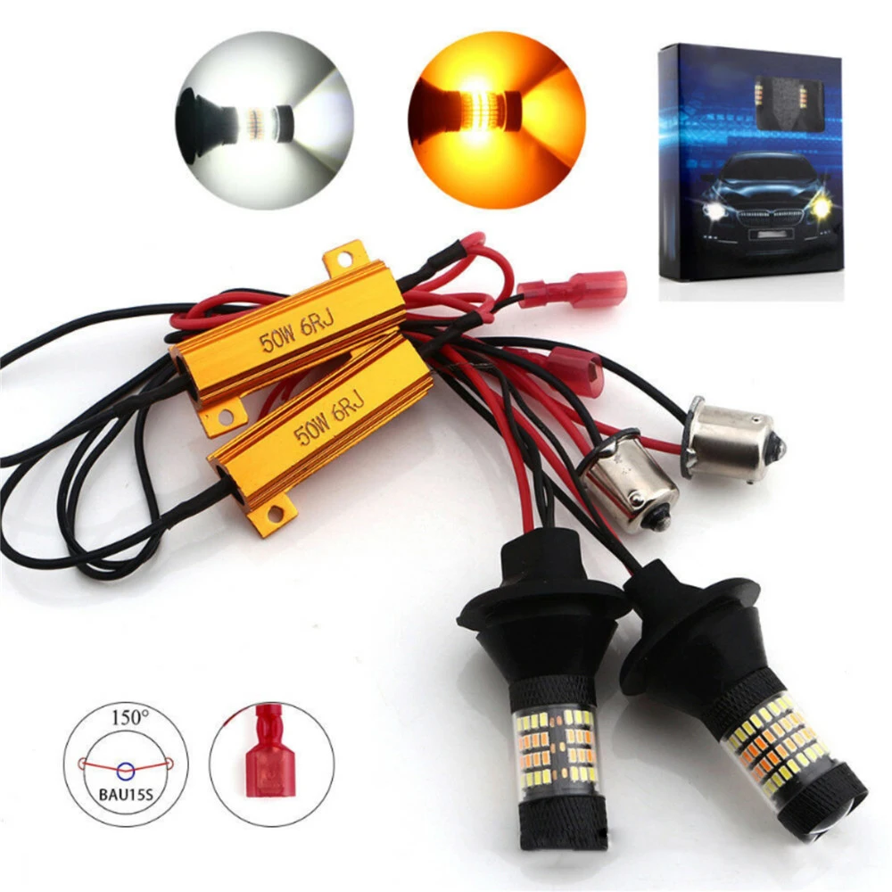 

Car Led Turn Signal With Daytime Running Light Integrated Two-Color Conversion Universal Decoding Anti-Stroke 2 Mode 96 Lights 5