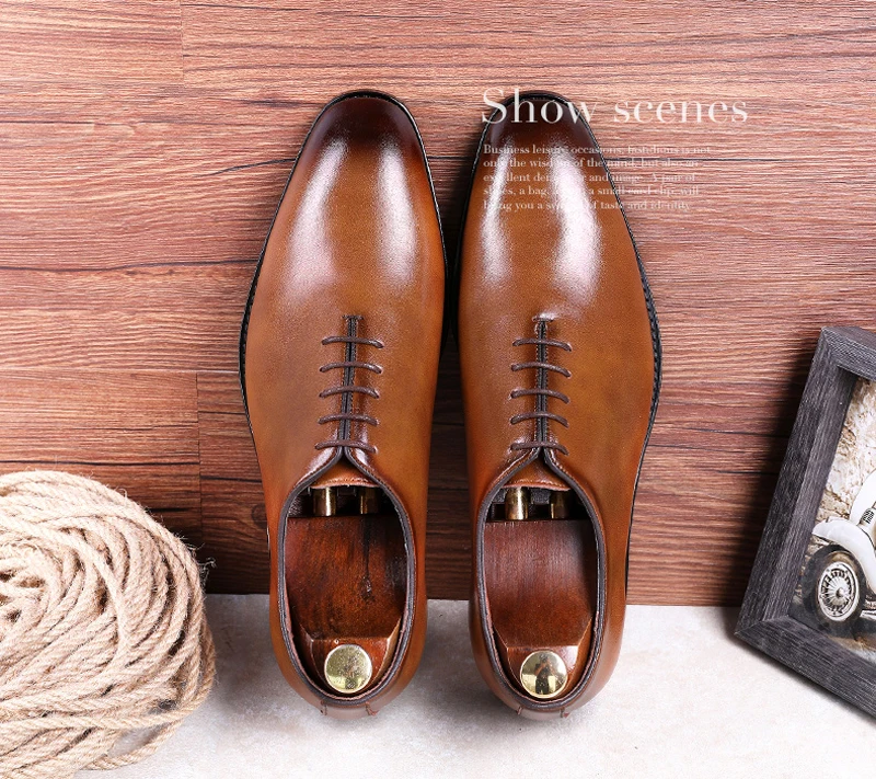 DESAI 828 новая распродажа Для мужчин обувь Высокое качество воловья кожа пены памяти средства ухода за кожей Шеи шить подошвы Обувь в деловом стиле Для мужчин на шнуровке; кожаные туфли