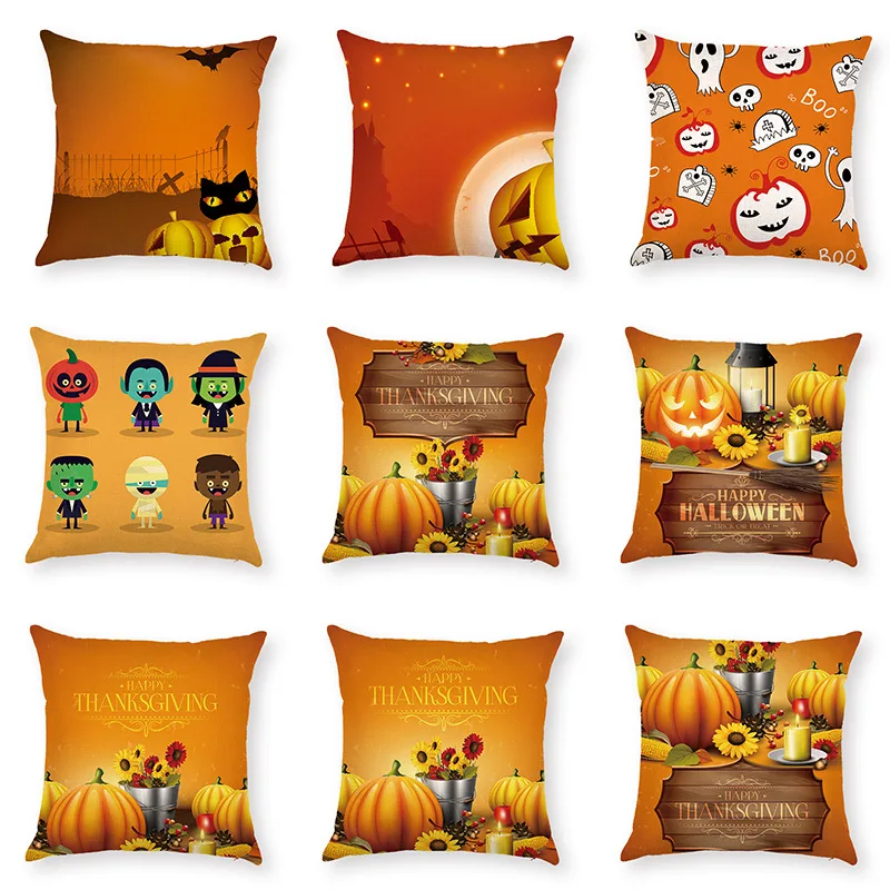 Orange Color Pattern Print Cushion Cover Decorative for Sofa Seat Soft Throw Pillow Case 45x45cm Home Decor | Дом и сад