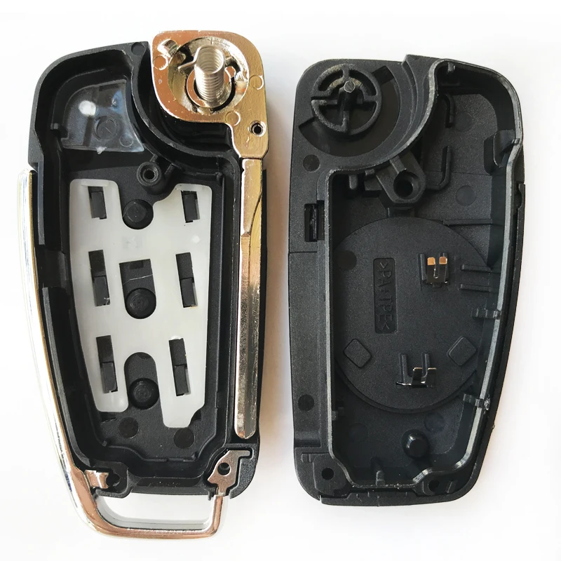 Solamente Keyless Go - Cubierta de Cuero sintético kwmobile Funda para Llave Smartkey de 3 Botones para Coche Audi Case para Mando y Control de Auto en Oro Rosa 