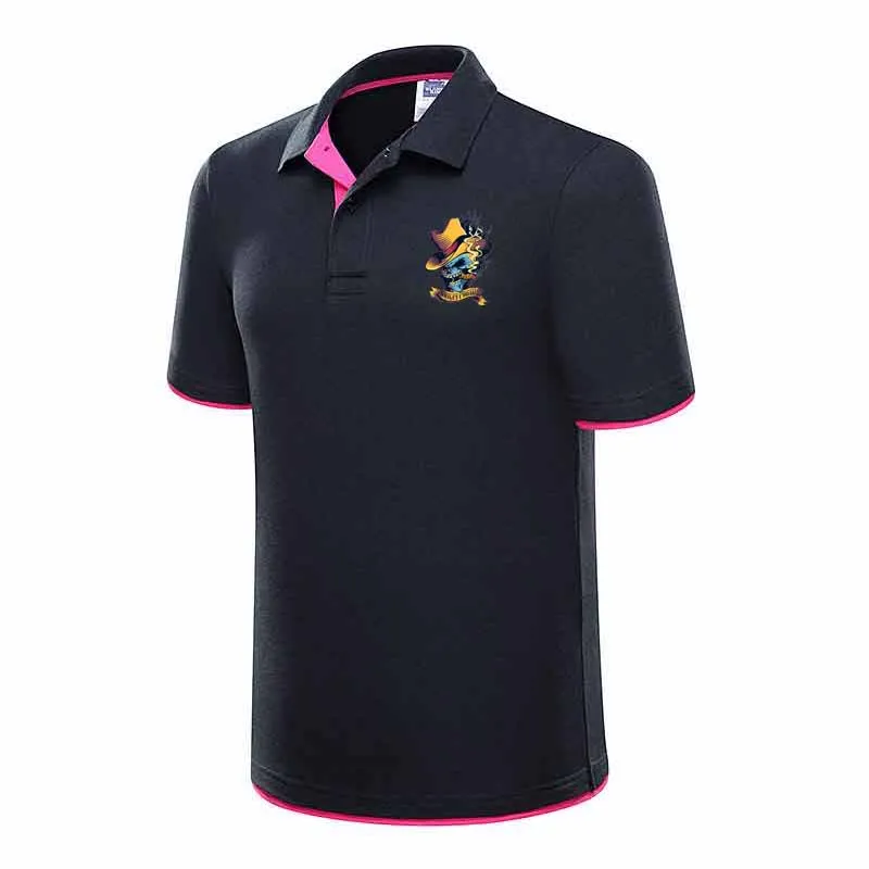 Cotton Colored skulls Black Polo Shirt Mens Short Sleeve 2018 Summer Casual Solid Male Polo Shirts Dry Slim Fit Polos for Men