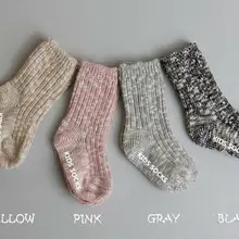 1 пара носков для малышей хлопковые нескользящие теплые зимние трикотажные носки для маленьких мальчиков и девочек От 0 до 4 лет милые аксессуары для новорожденных