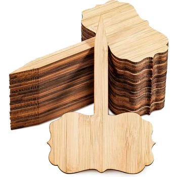 

60Pcs Bamboo Plant Label Garden Label Decorative Garden Label for Potted Flowers and Vegetables (6X 10 cm)