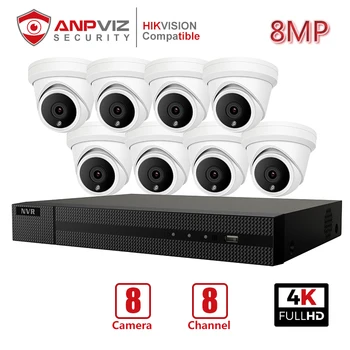 

Anpviz 8CH 4K NVR 8MP Dome POE IP Camera Home/Outdoor ONVIF H.265 Security Systems Kit CCTV Video Surveillance NVR Kits