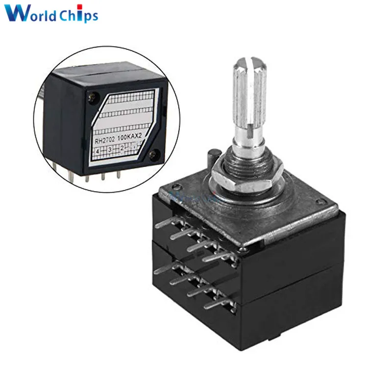 Diymore вращающийся Потенциометр 100K LOG ALPS RH2702 аудио регулятор громкости Pot стерео