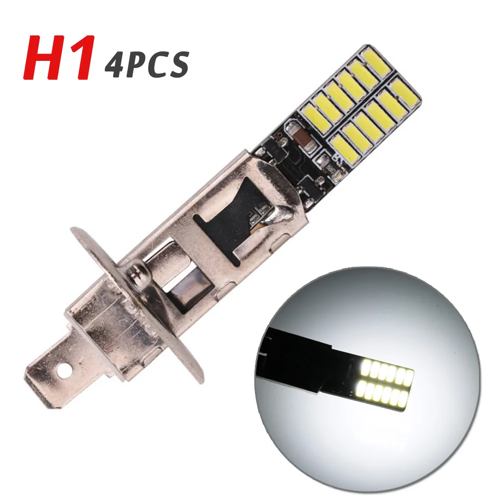 Автозапчасти задние противотуманные фары для вождения H1 24SMD белая лампа 6000K Xenon 4014