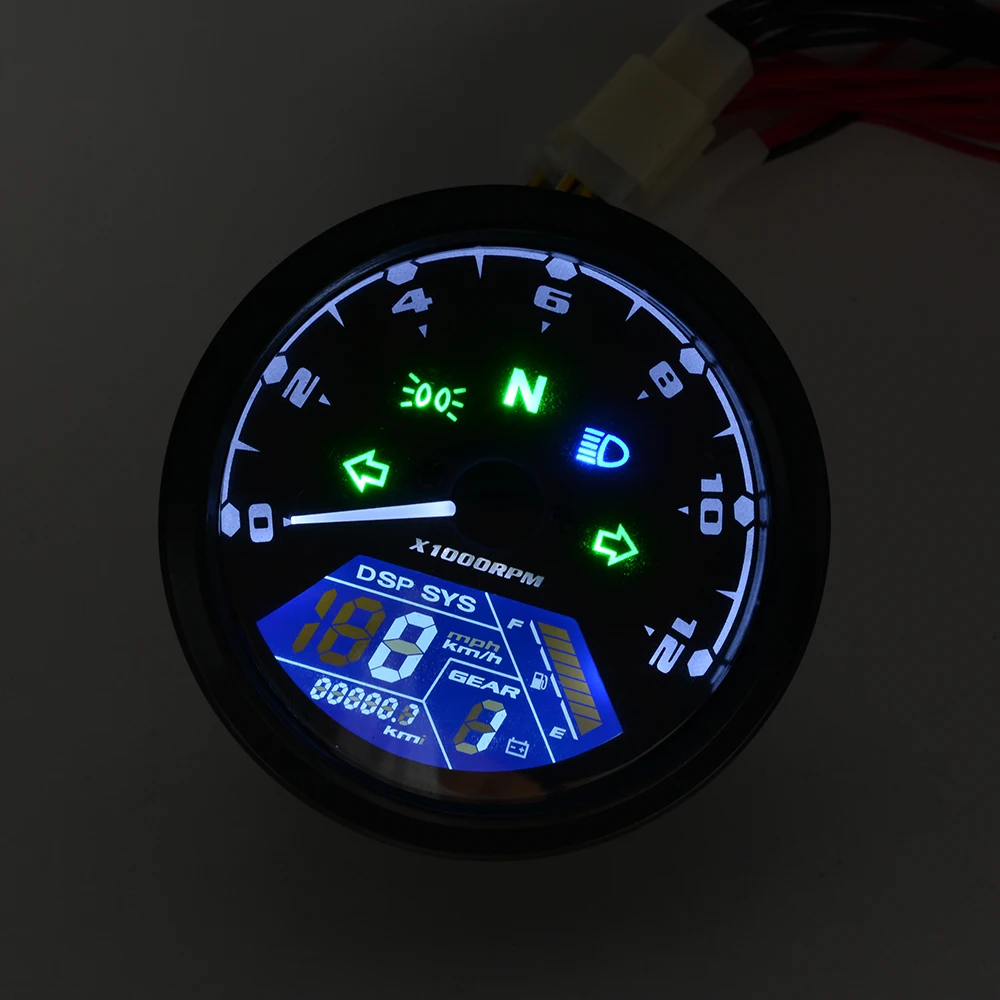 HONGPA Motorcycle Meter LED Digital Tachometer Odometer Speedometer Light Indicator Oil Meter Multifunction with Night Vision Dial HONGPA Motorcycle Meter LED Digital Tachometer Odometer Speedometer Light Indicator Oil Meter Multifunction with Night Vision Dial