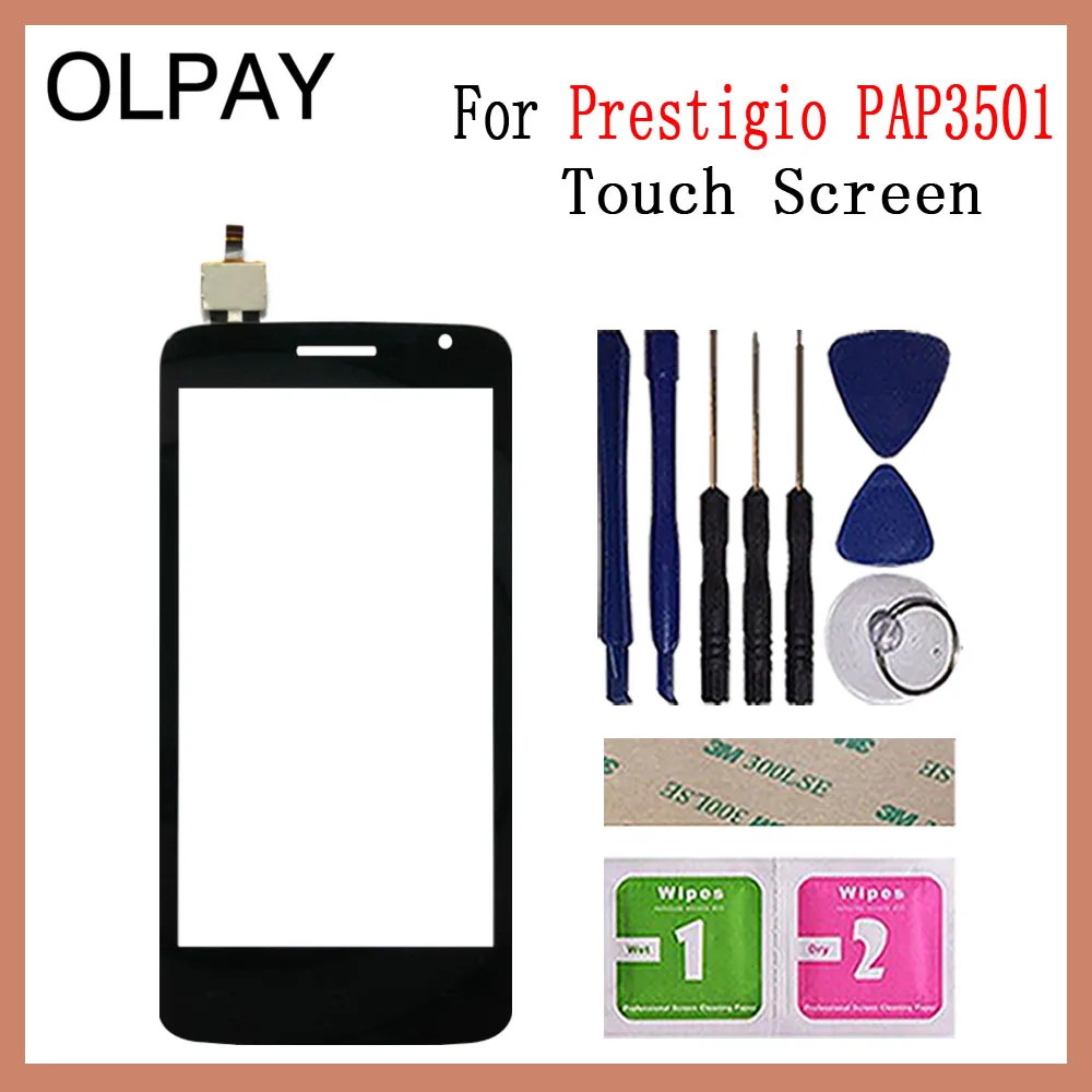 Mobile Phone TouchScreen 5.0" For Prestigio MultiPhone PAP3501 DUO Touch Screen Glass Digitizer Panel Lens Sensor Glass Repair - Цвет: Black With Tools