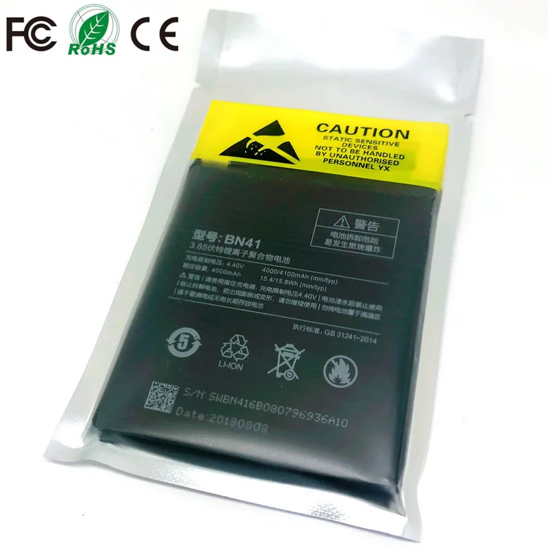 

BN41 Rechargeable Battery For Xiaomi Mi Redmi Hongmi Note 4 Pro / Note 4X MTK Helio X20 Phone Replacement battery