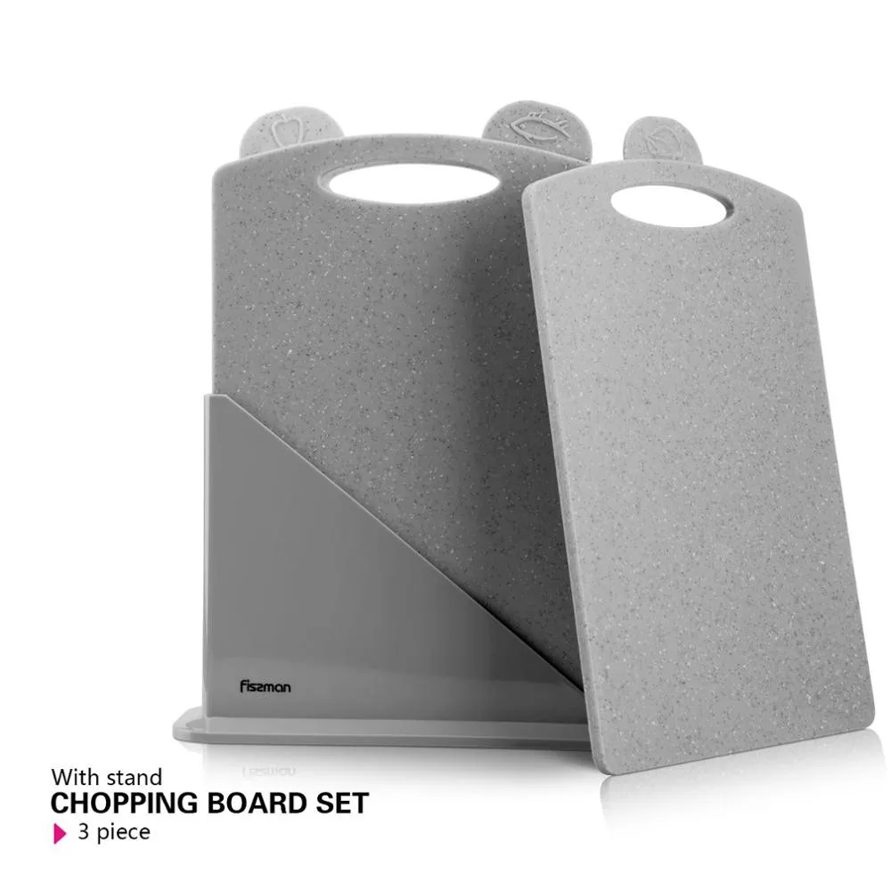 

Plastic cutting boards non-slip mats antibacterial cutting block with hanging Hole-3pcs sets