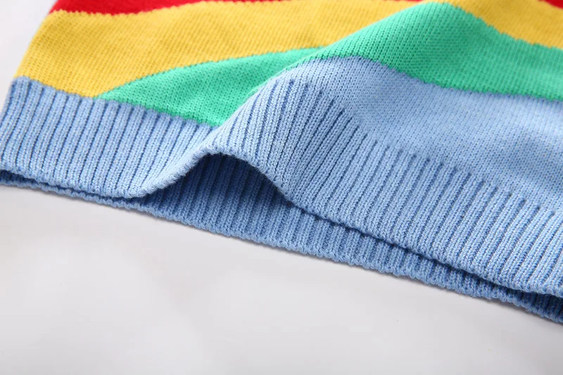 Вязаные свитера для маленьких девочек от 1 до 6 лет, жилет милая одежда для маленьких мальчиков с радугой младенец ребенок дети зимняя одежда свитер жилет
