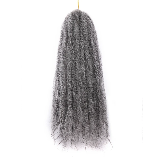 Black Star Hair Marley Hair for Twists Afro Kinky Twist Crochet Hair 18 Inch Ombre Synthetic Kanekalon Braiding Hair Extensions #Grey