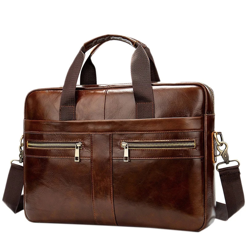 

ABDB-Men's Genuine Leather Briefcase Male Man Laptop Bag Natural Leather for Men Messenger Bags Men's Briefcases