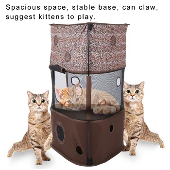 

Frame Three-Layer Cat Toy Cat Frame Four Seasons Universal Cat House Cat House Cat Beds Triangle Cat Tent