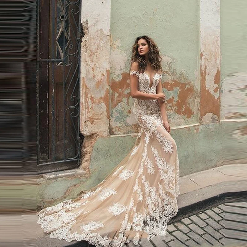 Мода Шампань вечерние платья robe de soriee индивидуальный заказ Формальные платья Кружева Abendkleid элегантное выпускное платье Русалка