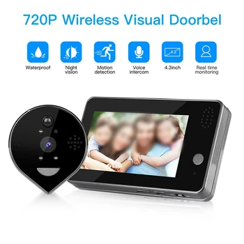 

LCD Screen Doorbell Wifi Wireless Camera Smart Video Intercom Detection