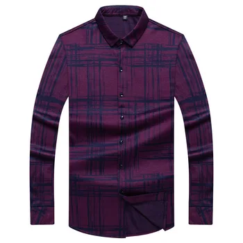 

Long Sleeve Shirt Male Big Size 200 Jin Fat Man Backing Plus Fat plus Fat Clothes Loose Leisure Stripes Shirt