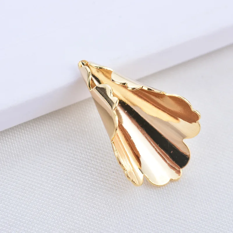 

(353) 12PCS 18x11MM 24K Gold Color Brass Smooth Funnel Bead Caps High Quality Diy Jewelry Findings Accessories