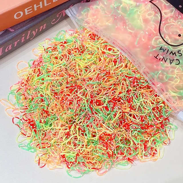 1000pcs/Pack Girls Colorful Small Disposable Rubber Bands Gum For Ponytail Hold Scrunchie Hair Bands Fashion Hair Accessories colorful 28