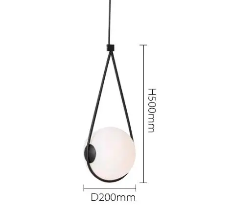 Подвесной светильник в скандинавском стеклянном шаре, современный светодиодный светильник в виде шара для гостиной/спальни, домашний подвесной светильник - Цвет корпуса: F type