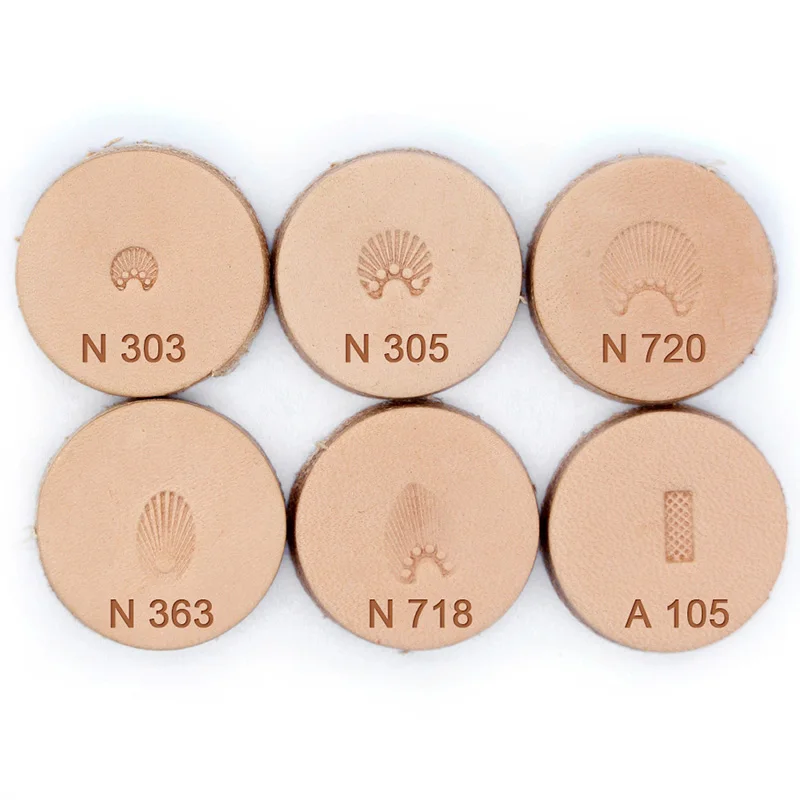 6 Patterns-Leather Stamping Tools Set for Working Printing Craft Designs Carving DIY Leathercraft Kit Wallet Saddle Appliance