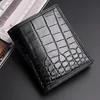 Authentic Real Crocodile Skin Men's Short Purse Small Card Holders Genuine Exotic Alligator Leather Male Bifold Wallet 3