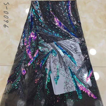 

African lace fabric 2020 high quality lace burnt orange french lace fabric sequins tulle lace fabric for woman party dress