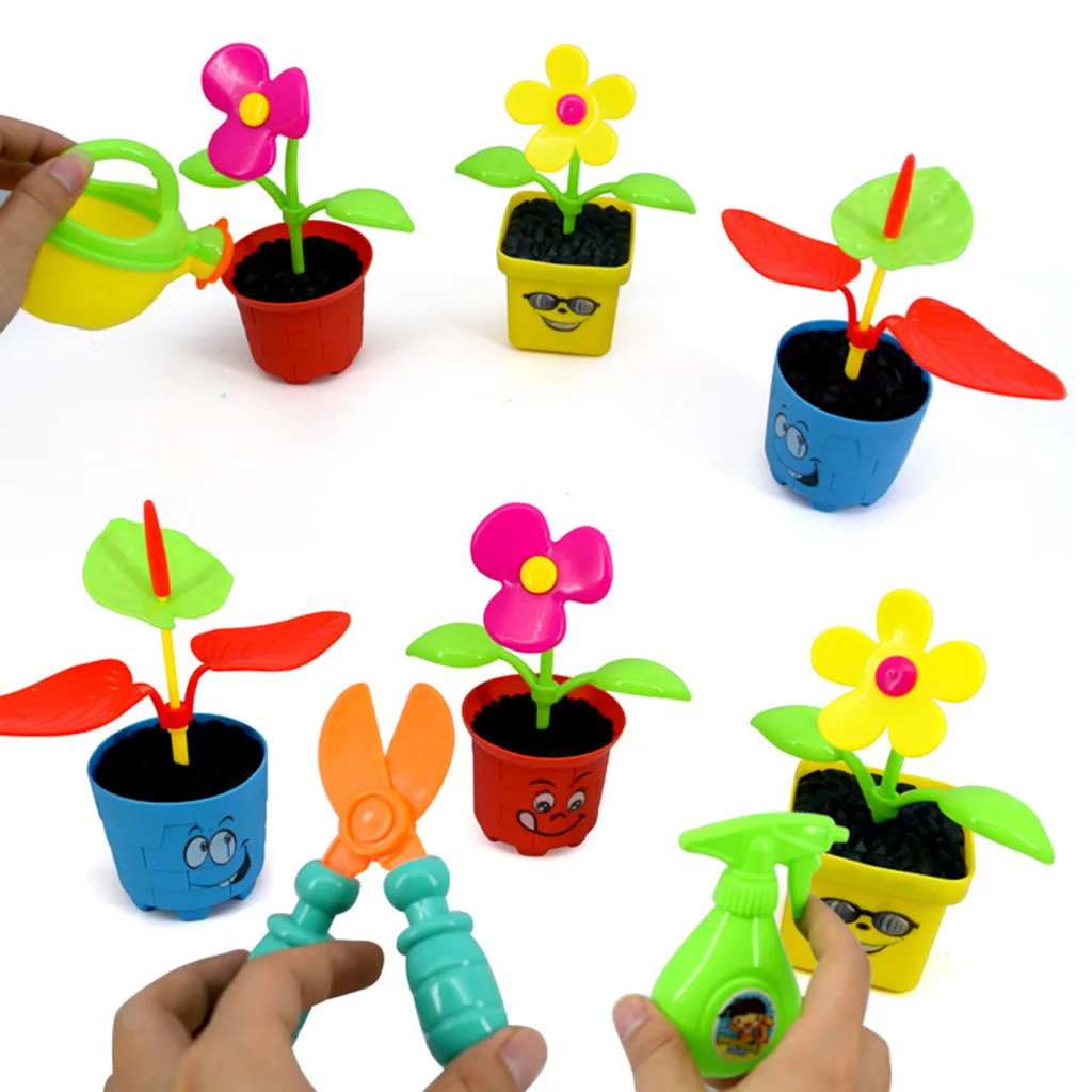 Set Of Baby Kids Gardening Planting Flower Tools With Accessory Role Play Toys