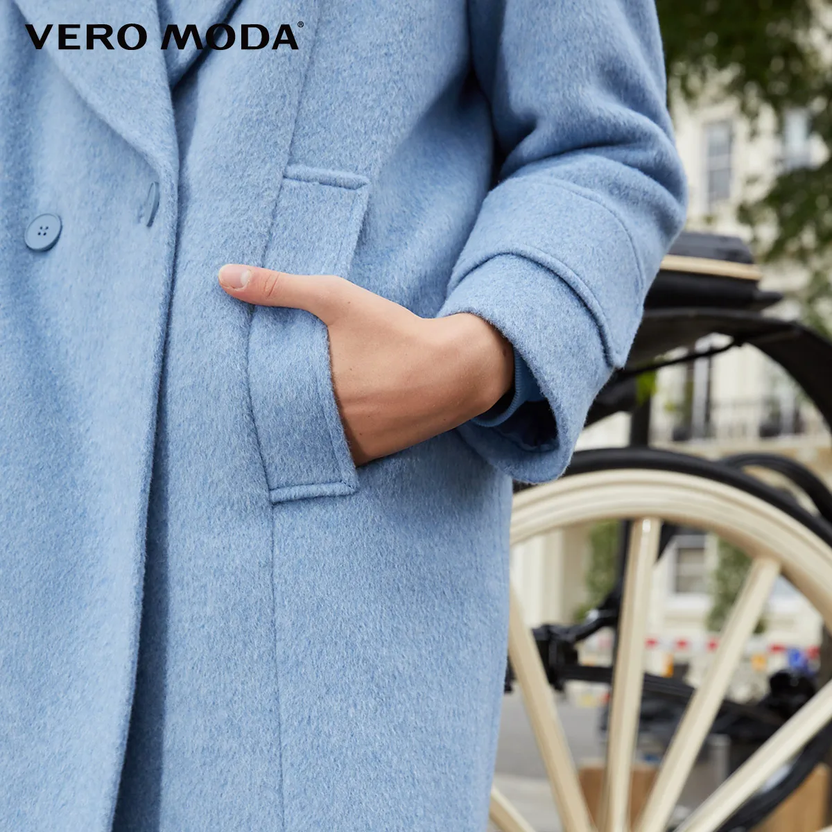 Vero Moda женское длинное шерстяное пальто с отворотом и открытыми плечами | 318327518