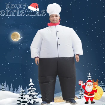 

Chef Inflatable Costume Blow Up Suit Adult Fun Cosplay Fancy Dress for Halloween Party SDF-SHIP