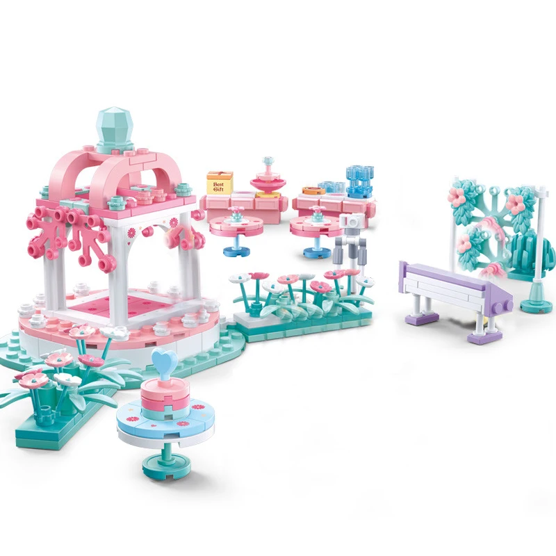 

City Wedding Party Legoingly Car Girl Friends Romantic Wedding Model Building Blocks Bricks Princess Prince Toy Children Gift