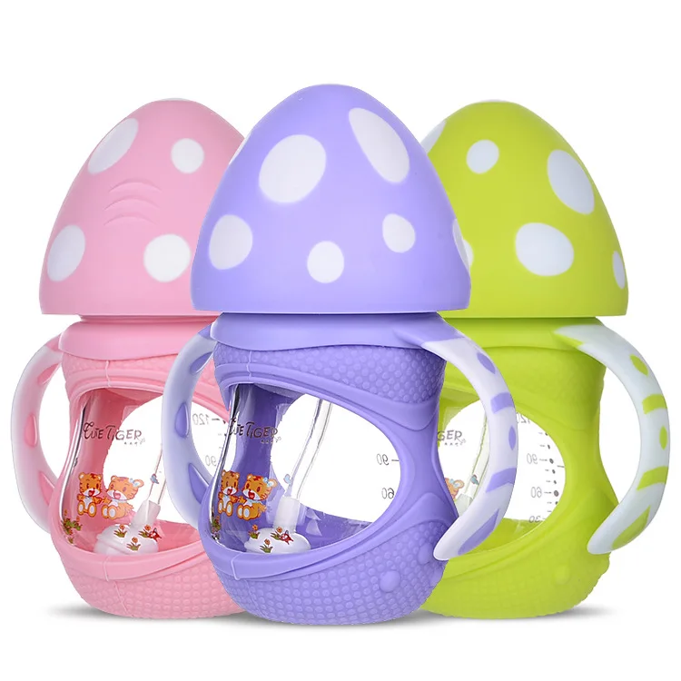 

Baby Products 150 Ml Wide Aperture fang zhang Gas Belt Handle Straw Phone Case Glass Feeding Bottles