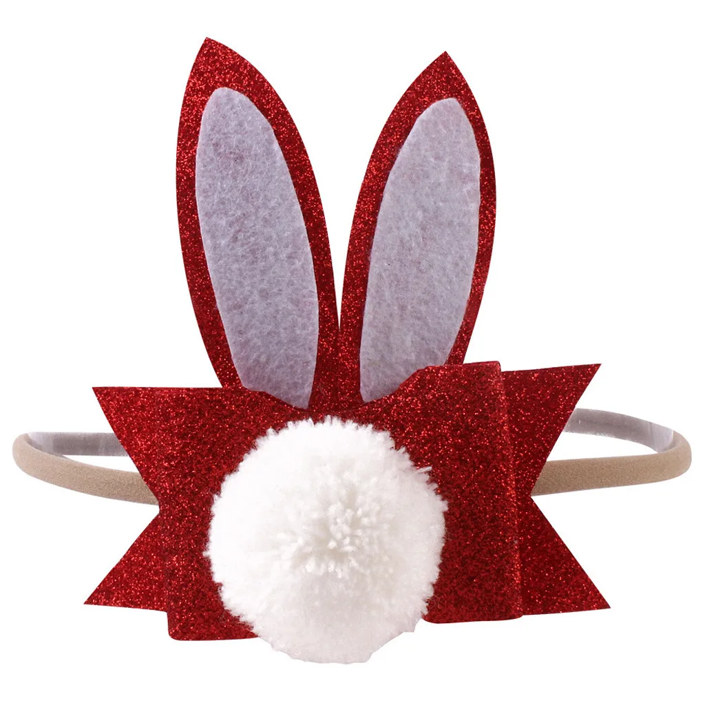 Baby plush rabbit ear hair ring hair accessory Baby Toddler Girls Kids Bow Knot Turban Headband Hair Band Child 