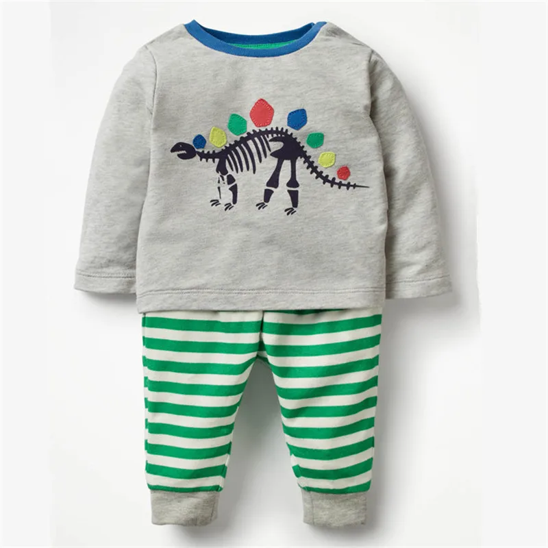 Jumping Meters New Children Autumn Spring Clothing Sets Dinosaur Boys Girls Cotton 2 pcs Top and Bottom Outfits Kids Wear |