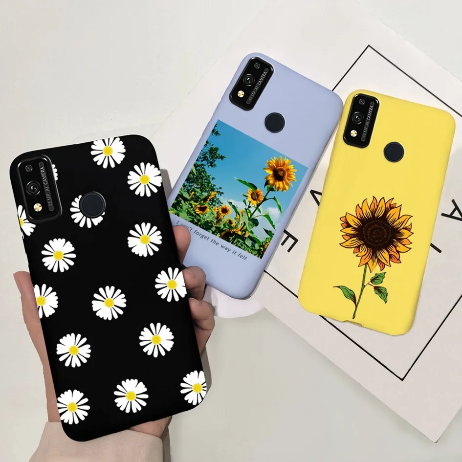 Floral Silicone Phone Case Soft Protective Cover for Honor 9X