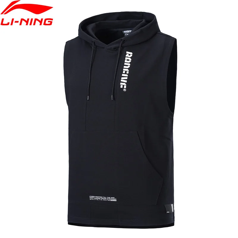Мужской баскетбольный жилет Li-Ning Свободный с капюшоном и подкладкой из 77% хлопка