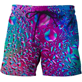 

2019 new Water drops Printed Beach Shorts Men Shorts Plage 3d Funny Board Shorts Quick Dry Pant Brand pants Swimwear DropShip