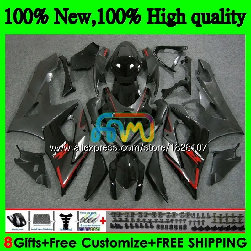 Корпус для SUZUKI GSXR-1000 GSX R1000 GSXR 1000 CC 05 06 42BS. 13 GSX-R1000 1000CC 05 06 K5 GSXR1000 2005 черный серый 2006 обтекатель - Цвет: No. 1