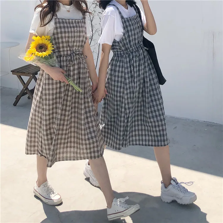 Kawaii Plaid Fashion Pinafore Summer Dress - 9 - Kawaii Mix