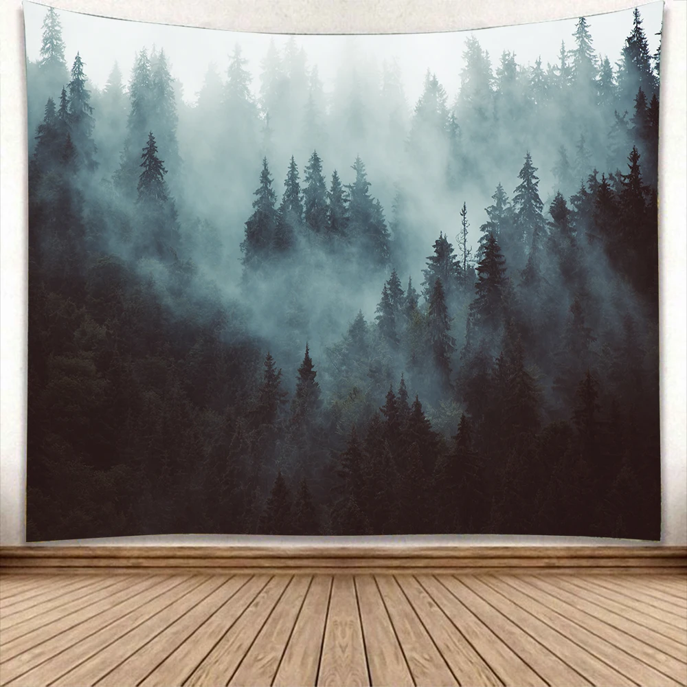 Природа лес гобелен с изображением деревьев настенный висящий психоделический Небесный хиппи настенный гобелен колдовство ковер гобелен 180*230 см