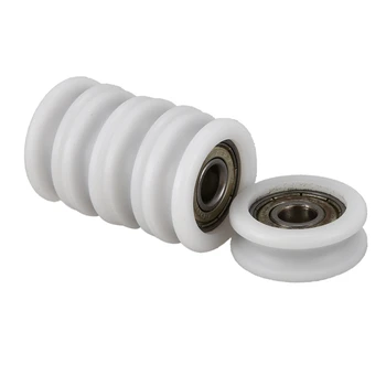 

5Pcs Steel 608 U Groove Guide Pulley Sealed Rail Ball Bearing Embedded 8x30x10mm