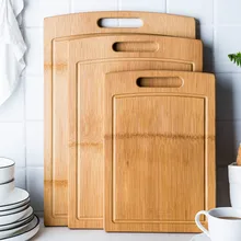 Бамбуковая разделочная доска прямоугольная твердая деревянная Бытовая разделочная доска большая утолщенная кухонная разделочная доска для мяса mx12171554