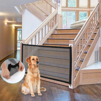 

1pc Magic Dog Gate Ingenious Mesh Dog Fence For Indoor and Outdoor Safe Pet Dog gate Safety Enclosure Pet supplies Dropshipping