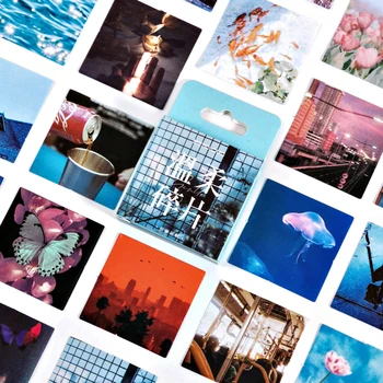 

46pcs/box of different scenery decoration stickers DIY hand account photo album diary scrapbook sealing stickers