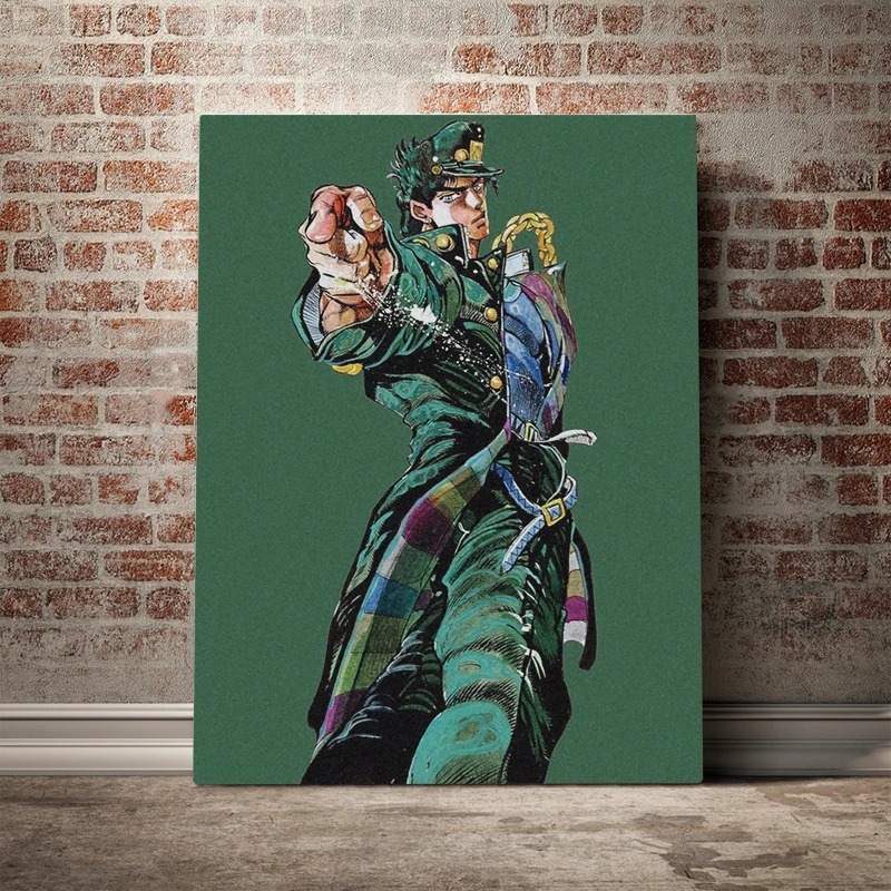 Jotaro Kujo JoJo's Bizarre Adventure Framed Wooden Frame Canvas poster Painting wall Art decor room Study Home Decoration Prints | Дом и