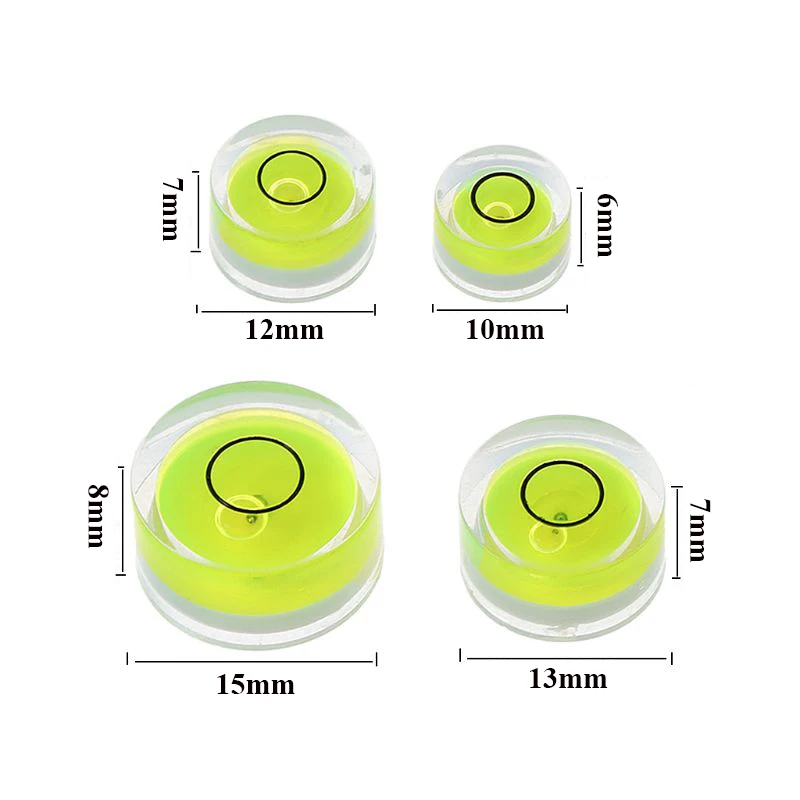 

5pcs Precision Circular Mini Spirit Level Set Meter Bubble Inclinometer Green Bullseye Cameras Measure Tools Horizontal Ruler