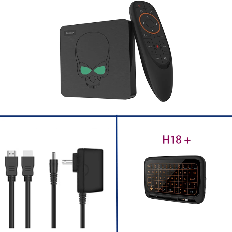 ТВ-приставка Beelink GT-King Android 9,0 Amlogic S922X GT King 4G DDR4 64G EMMC Smart tv BOX 2,4G+ 5G Dual wifi 1000M LAN с 4K - Цвет: 4G 64G with H18 plus