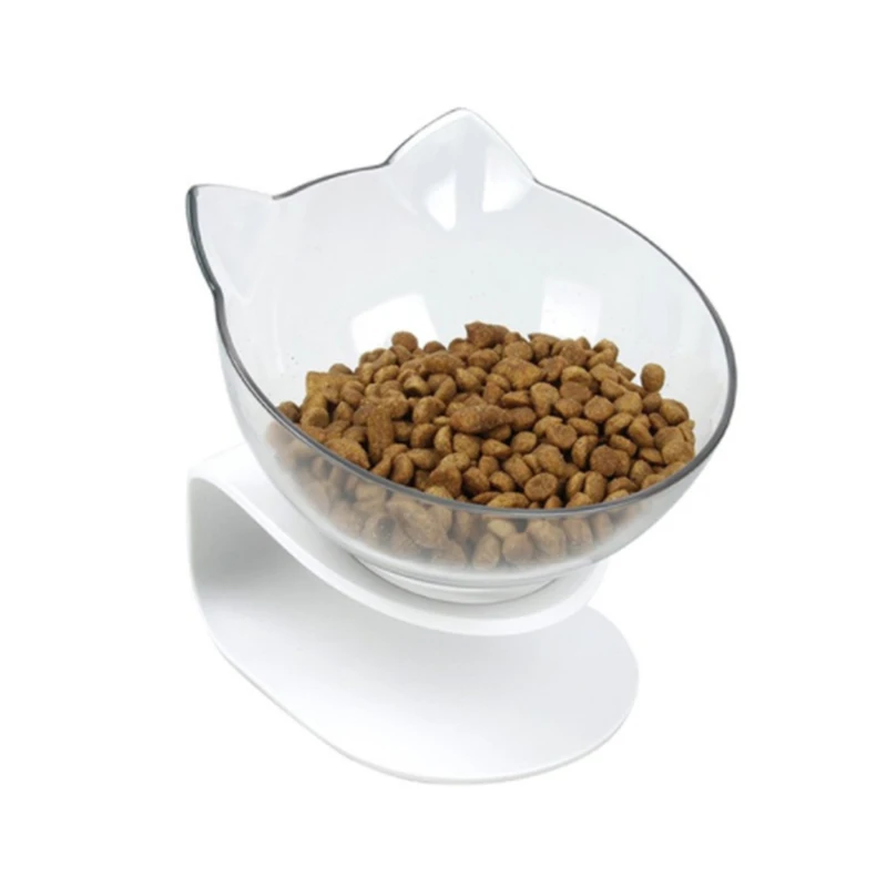 Smartpet 15 градусов миски для питомцев кошек двойные миски с защитой шейки кошки блюдо для еды питатель для домашних животных миска для воды питье для собак - Цвет: White Single